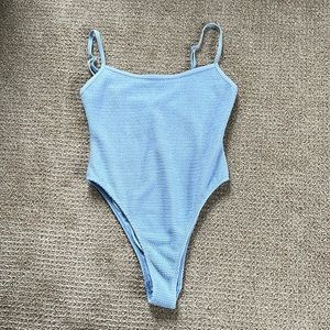 •LA hearts blue stretch one piece swimsuit
